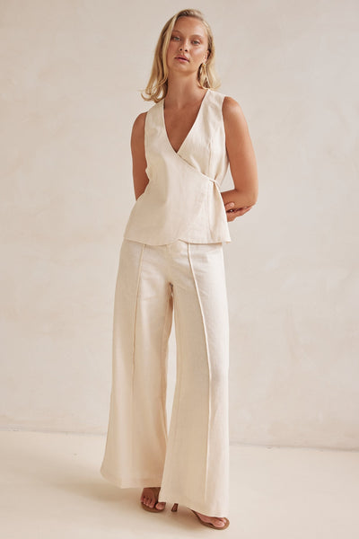 Melia Linen Vest (Cream)