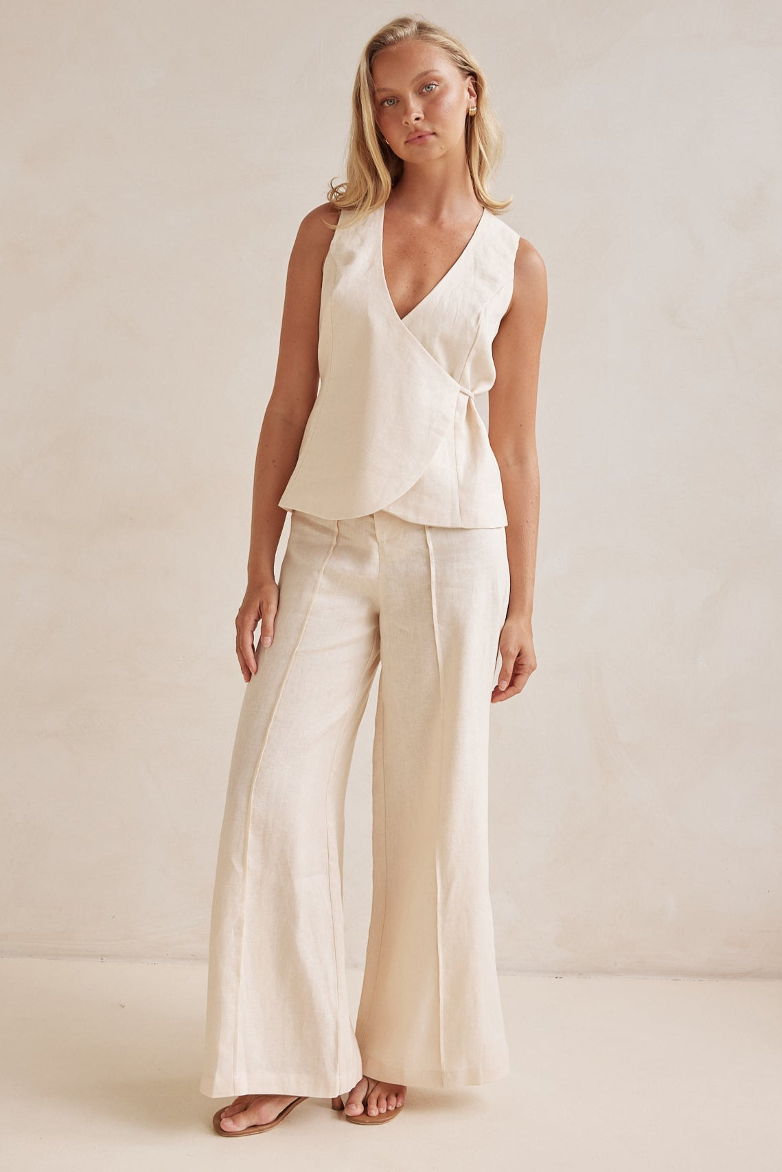 Melia Linen Pant (Cream)