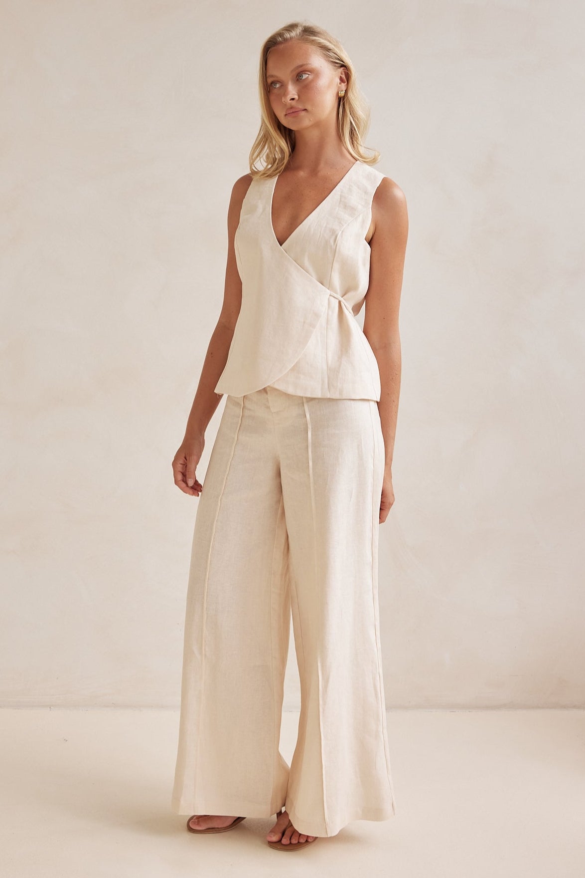 Melia Linen Pant (Cream)