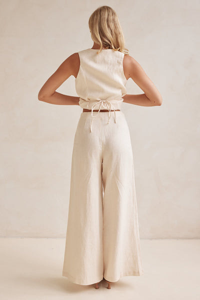 Melia Linen Pant (Cream)