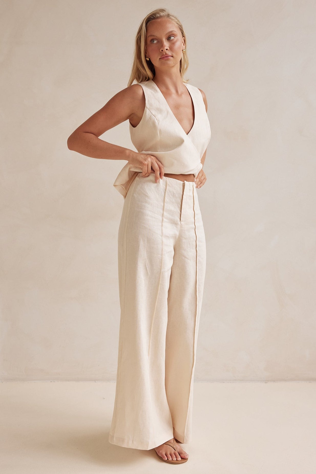 Melia Linen Pant (Cream)