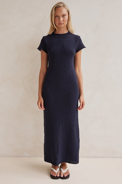 Zaya Knit Maxi Dress (Navy)