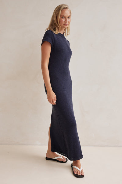 Zaya Knit Maxi Dress (Navy)