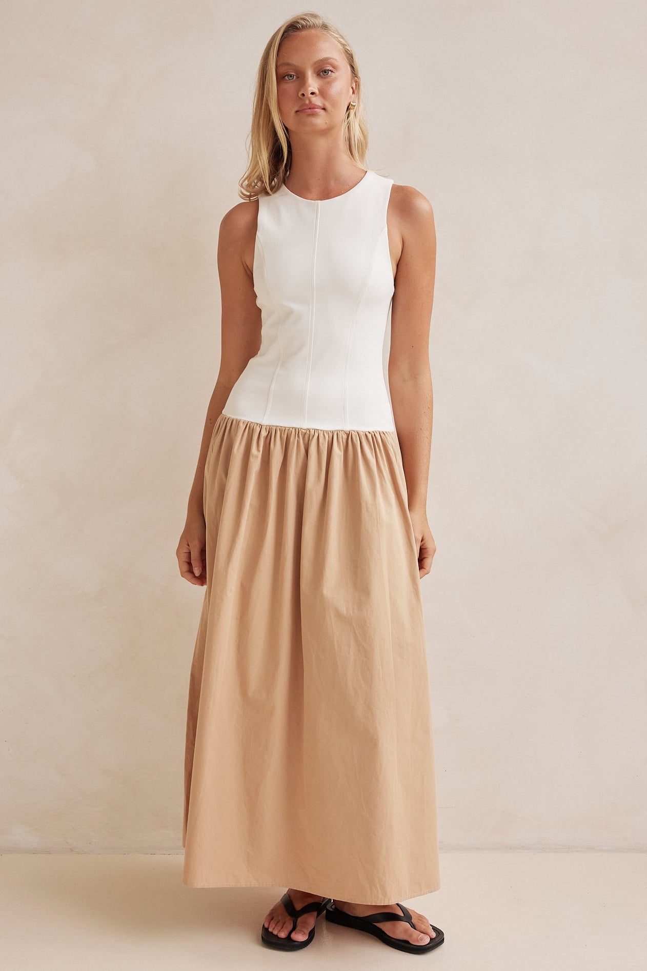 Valentina Maxi Dress (Beige)