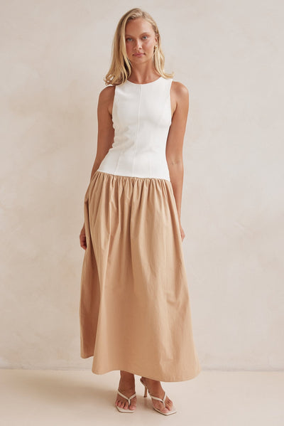 Valentina Maxi Dress (Beige)