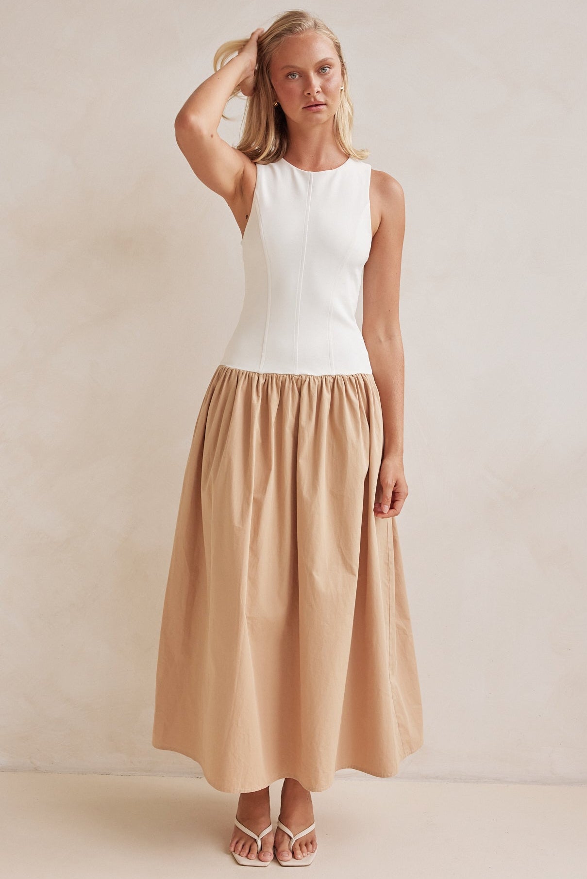 Valentina Maxi Dress (Beige)