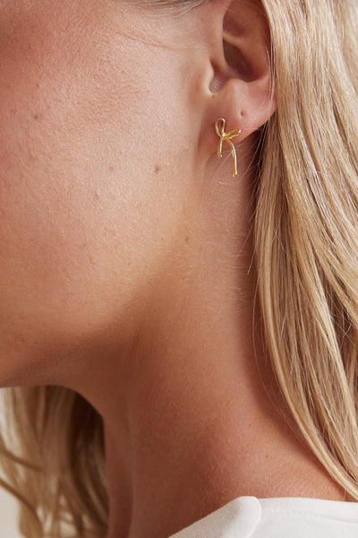 Viana Bow Earrings (Gold)