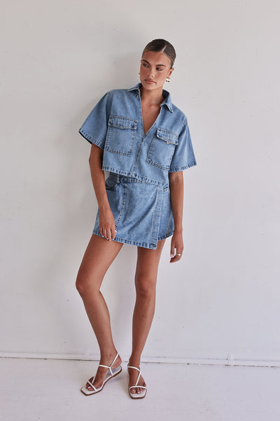 Astrid Denim Set (Light Blue)