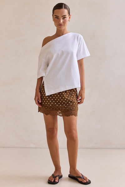 Jada Polka Mini Skirt (Brown)