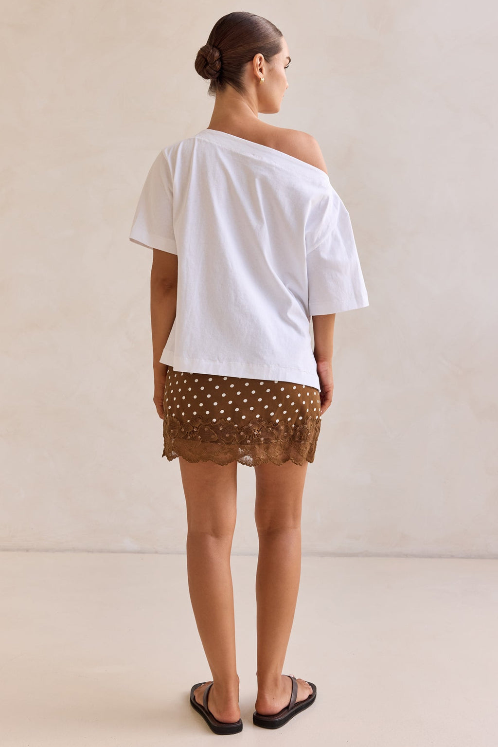 Jada Polka Mini Skirt (Brown)
