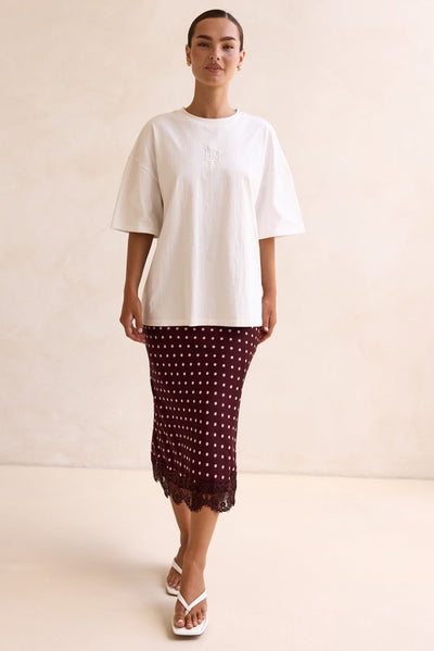 Emaretta Polka Midi Skirt (Plum)
