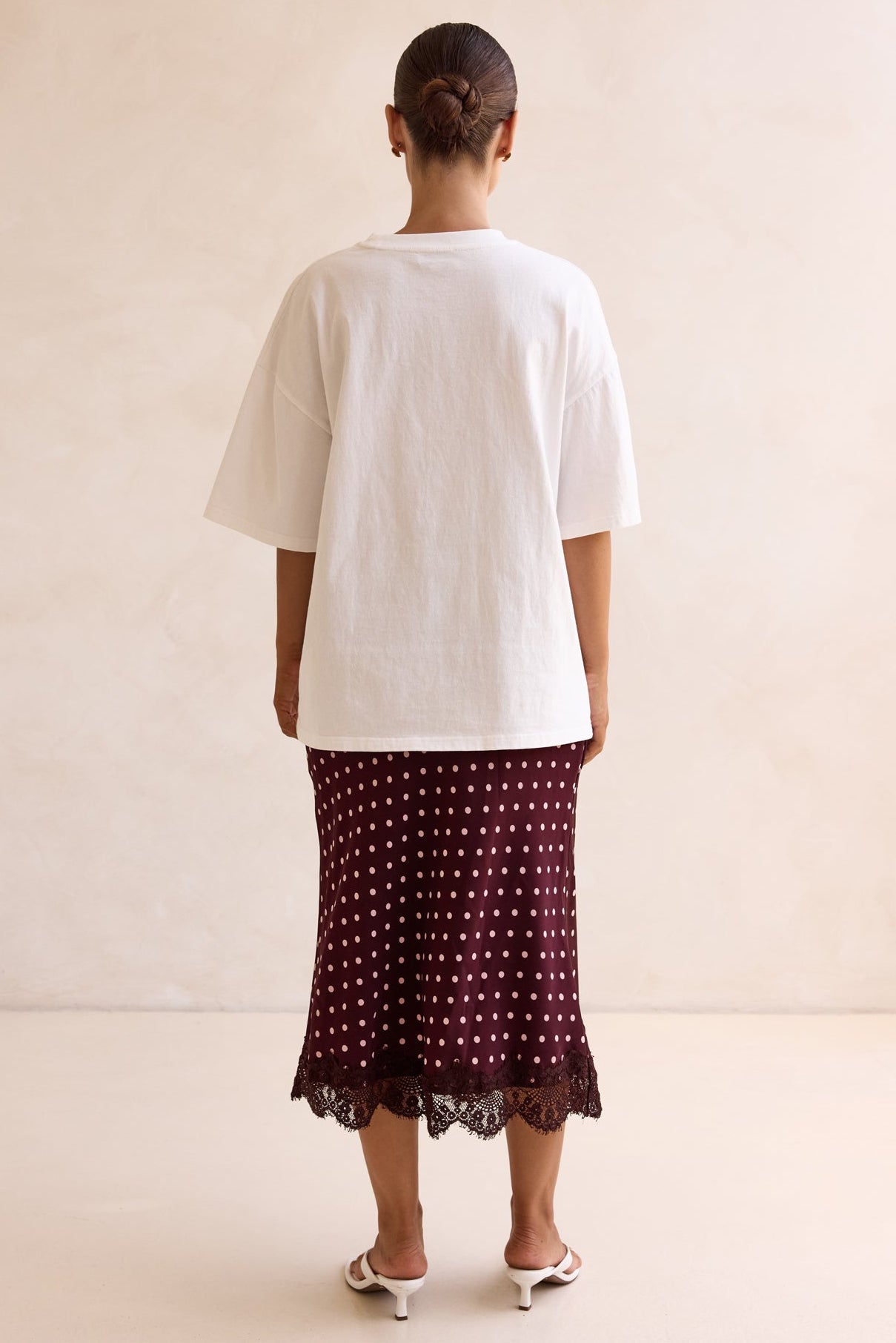 Emaretta Polka Midi Skirt (Plum)