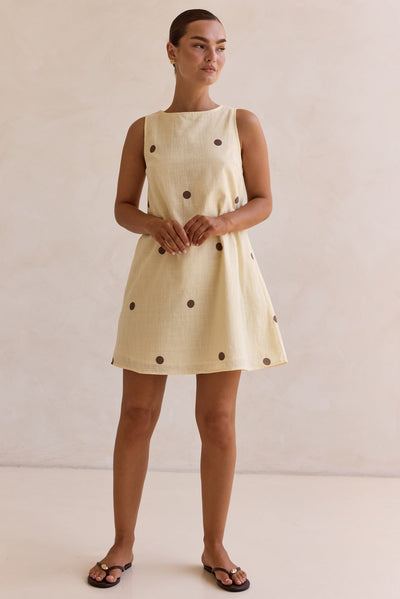 Mae Mini Dress (Lemon)
