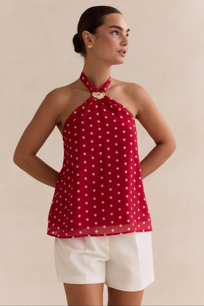 Gabbi Polka Top (Red)