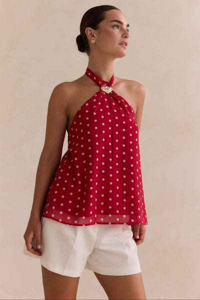 Gabbi Polka Top (Red)