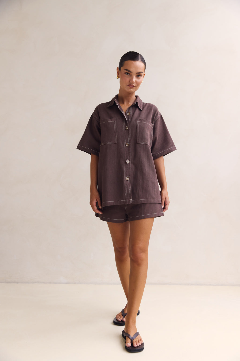 Sia Denim Set (Chocolate)