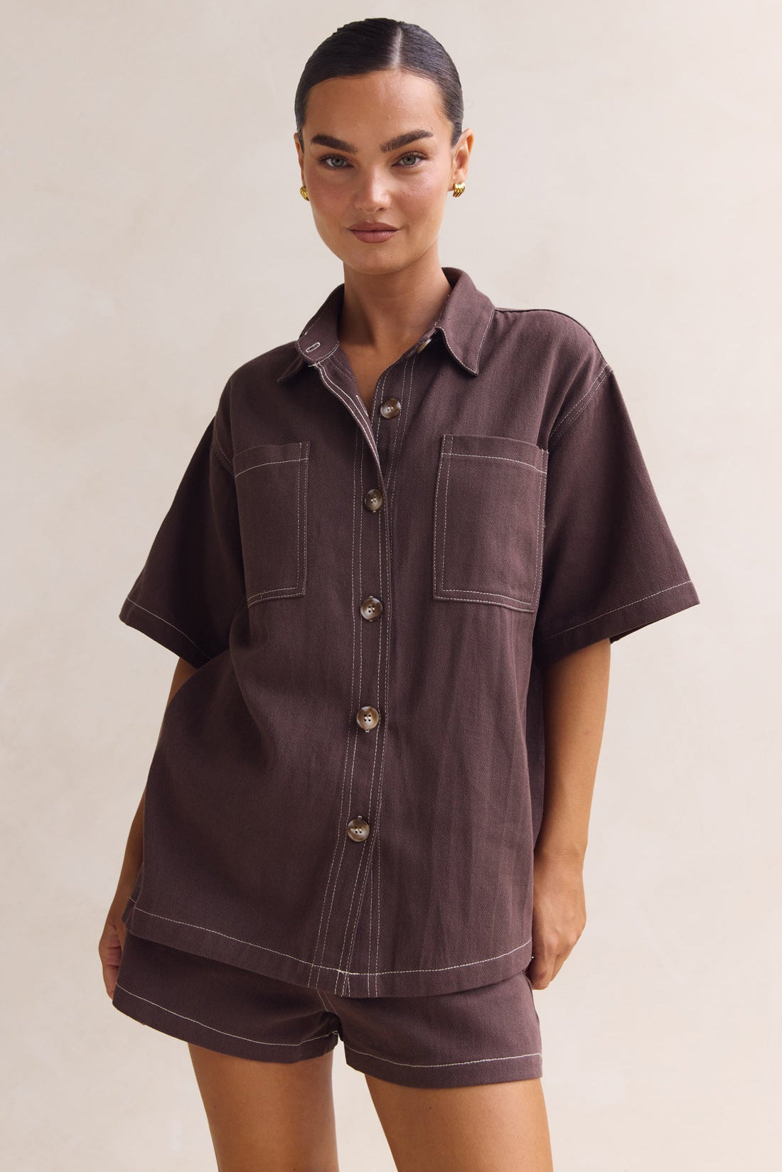 Sia Denim Set (Chocolate)