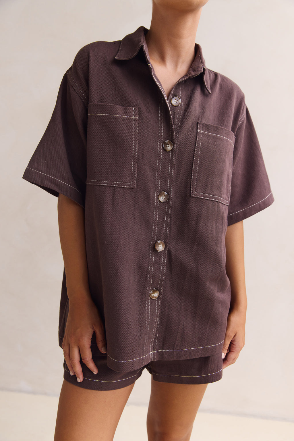 Sia Denim Set (Chocolate)