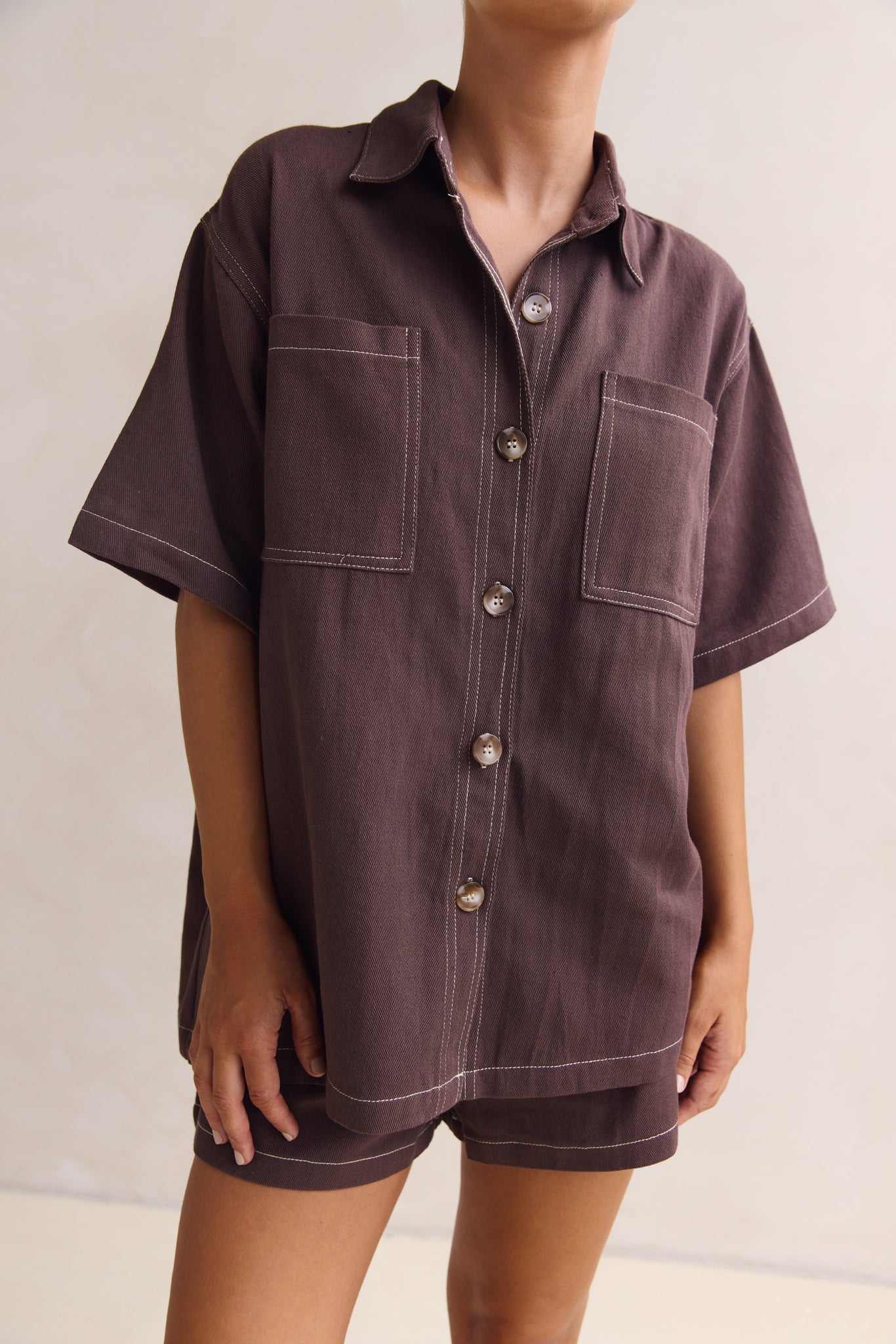 Sia Denim Set (Chocolate)