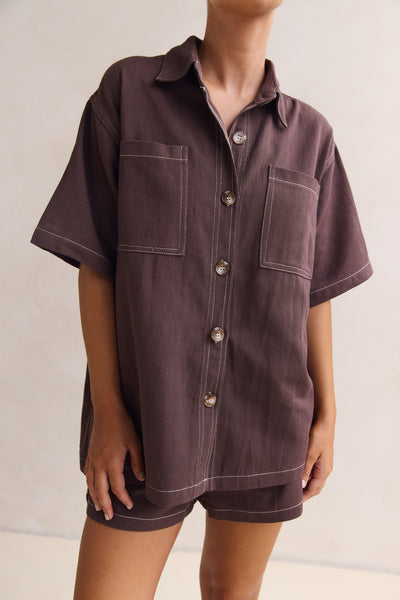 Sia Denim Set (Chocolate)