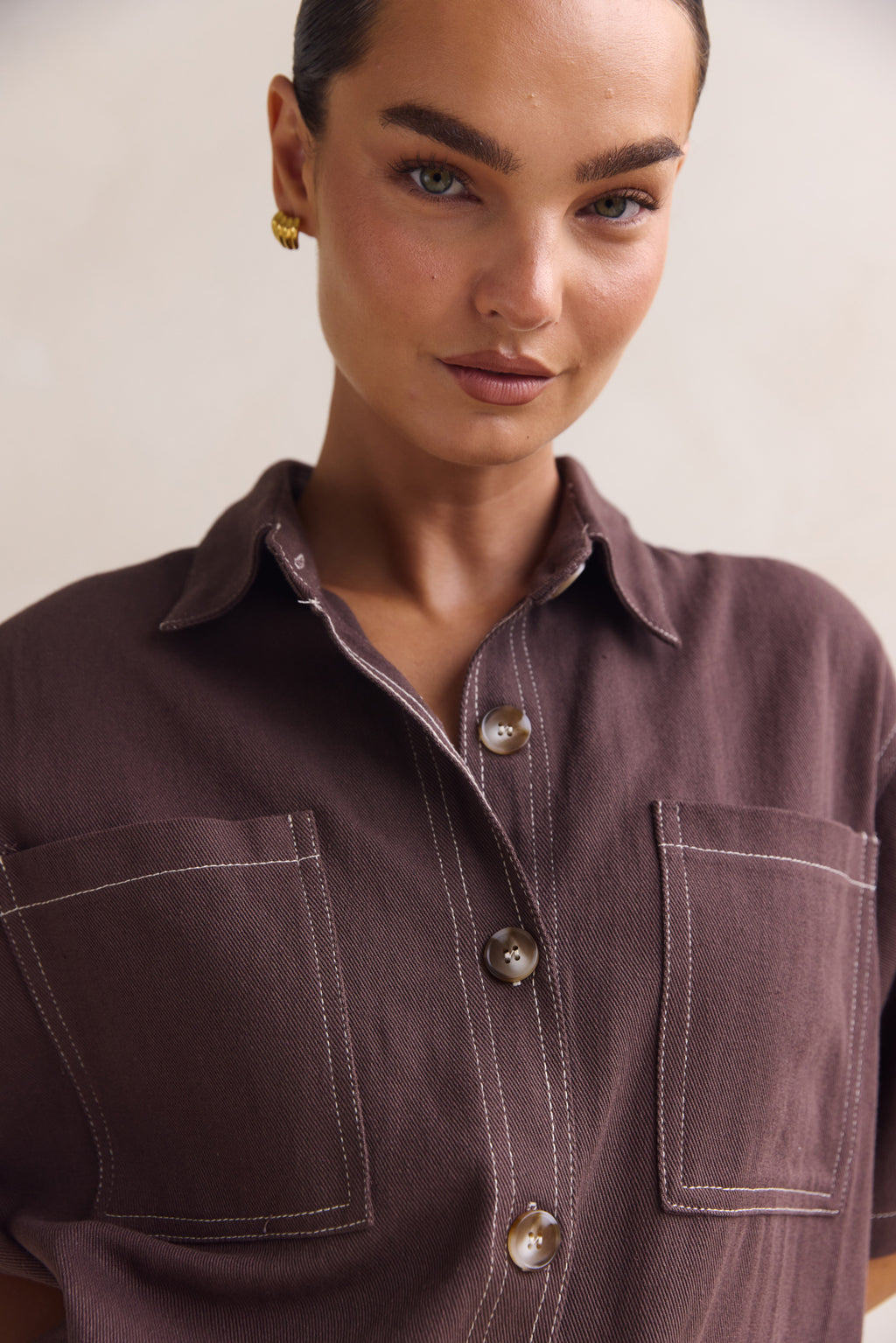 Sia Denim Set (Chocolate)