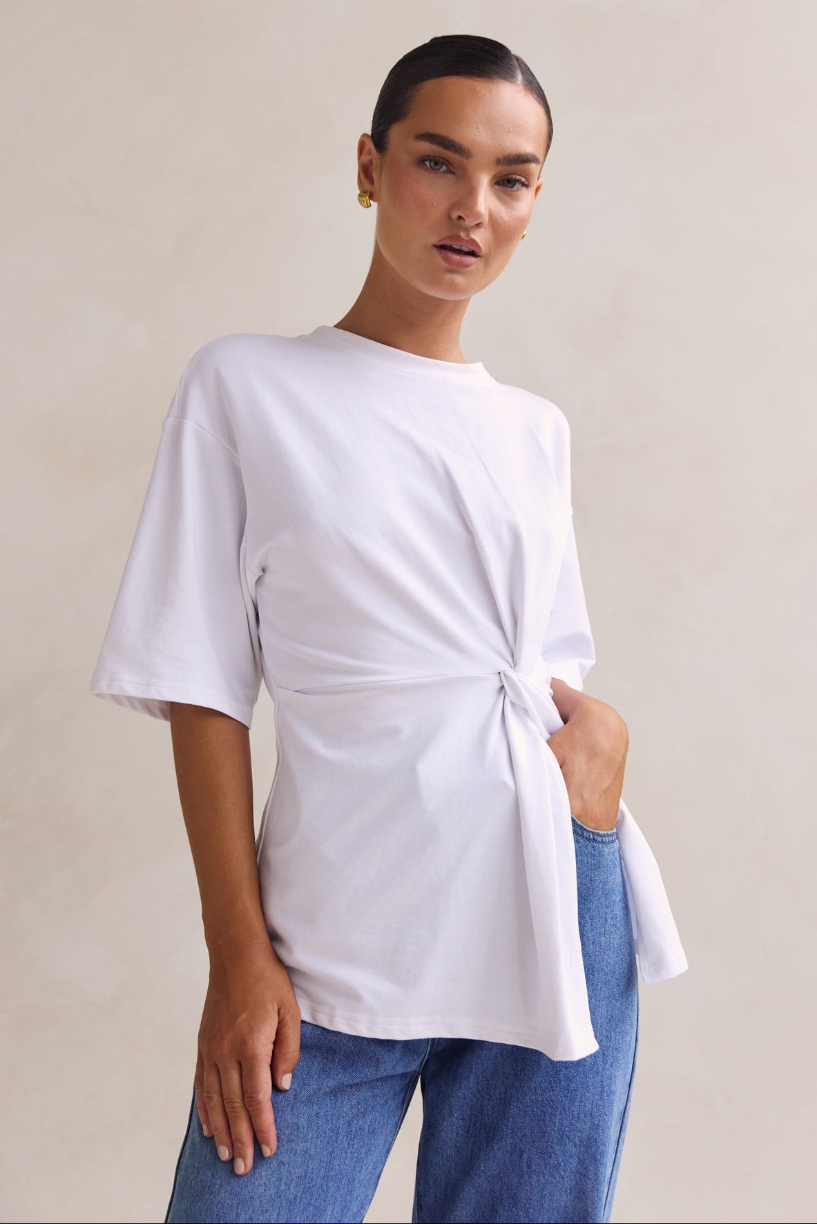 Zaira Knot Tee (White)