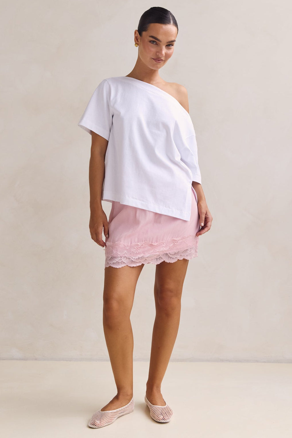 Leia Lace Mini Skirt (Pink)