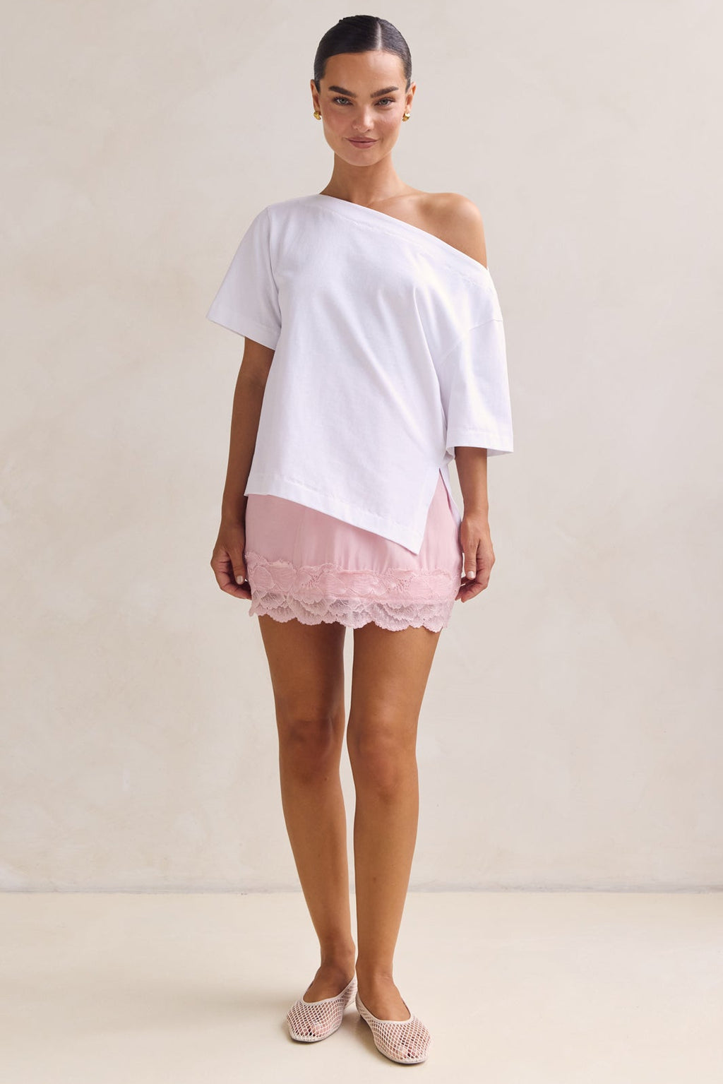 Leia Lace Mini Skirt (Pink)