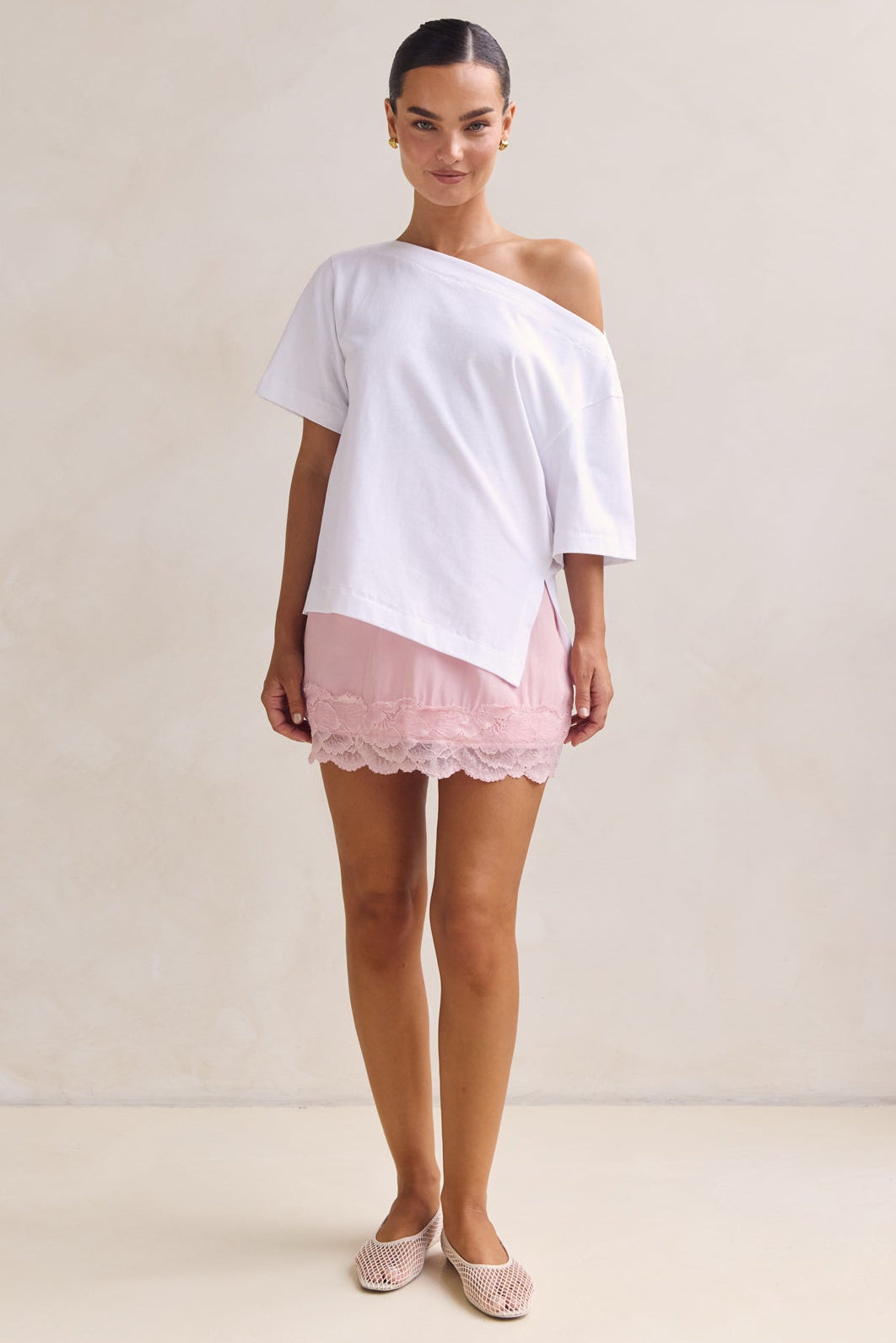 Leia Lace Mini Skirt (Pink)