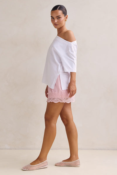 Leia Lace Mini Skirt (Pink)