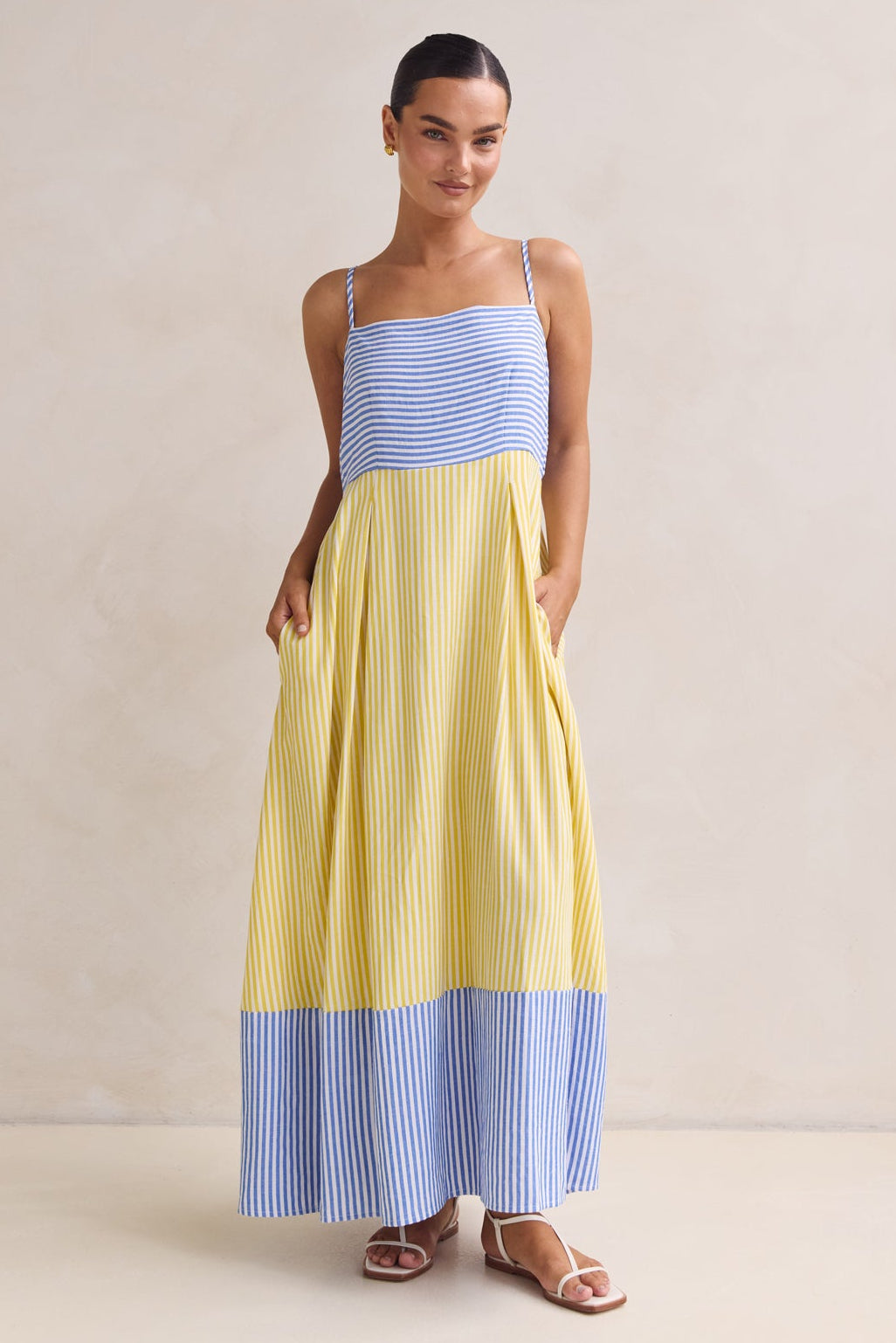 Bennet Maxi Dress (Blue/Yellow)