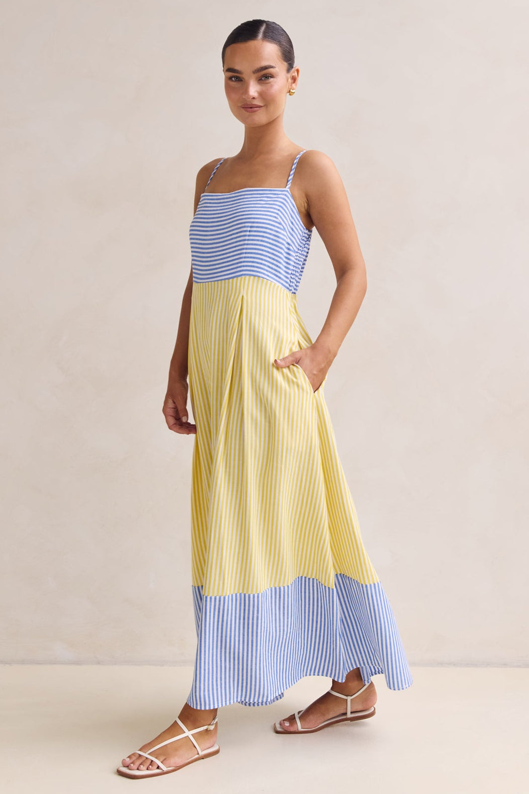 Bennet Maxi Dress (Blue/Yellow)