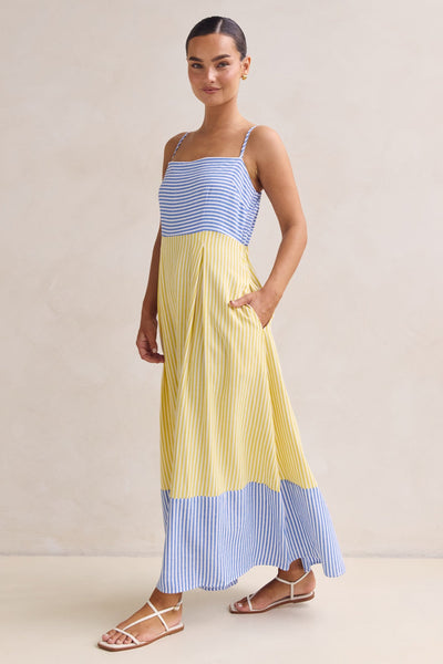 Bennet Maxi Dress (Blue/Yellow)