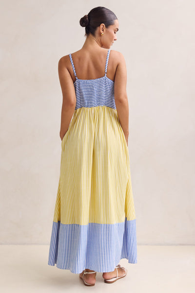 Bennet Maxi Dress (Blue/Yellow)