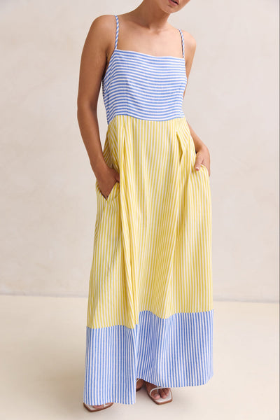 Bennet Maxi Dress (Blue/Yellow)