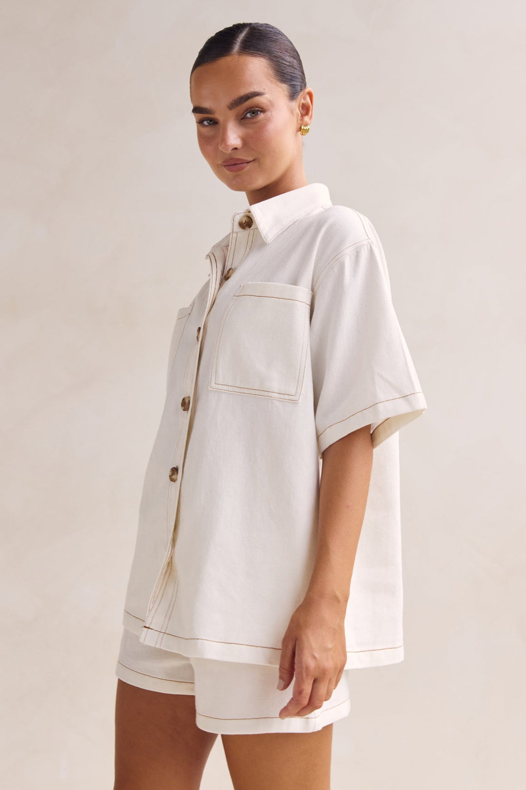 Sia Denim Set (Cream)