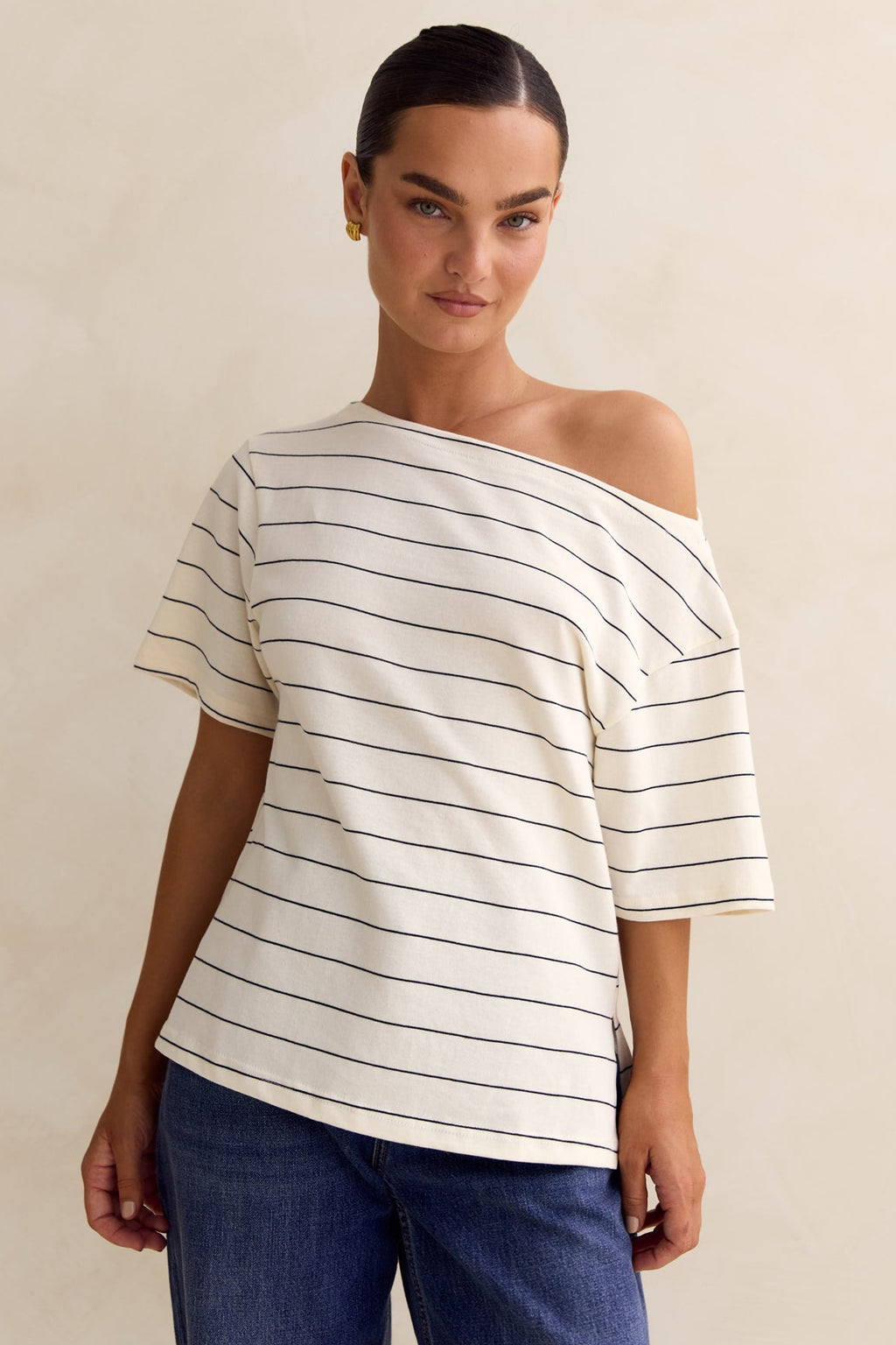 Finn Asym Tee (Cream)