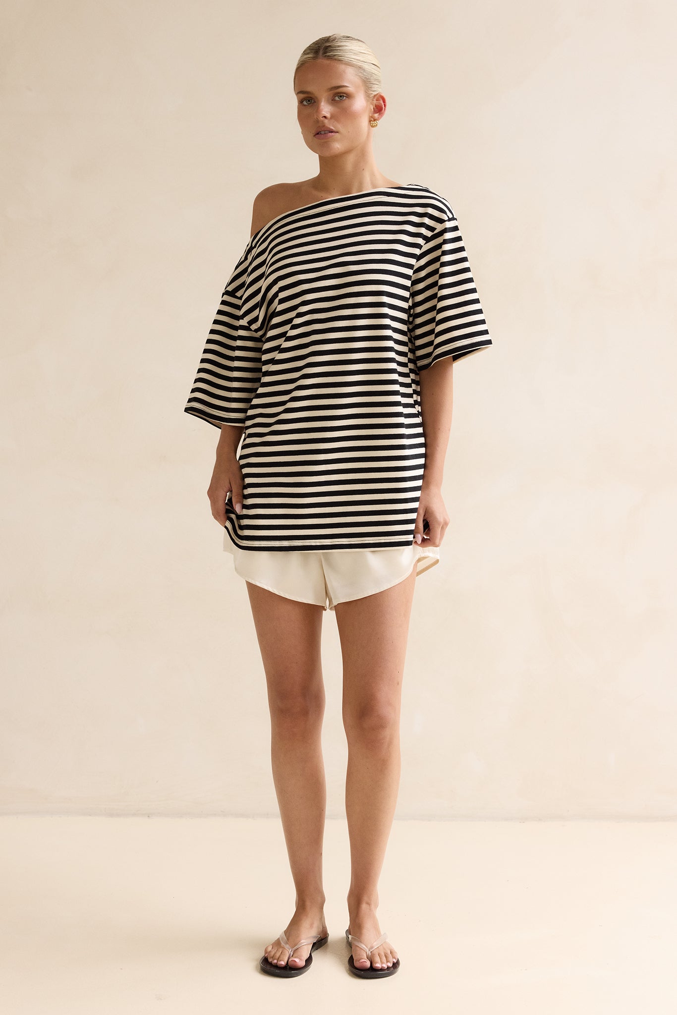 Kingsley Tee (Black/Cream Stripe)