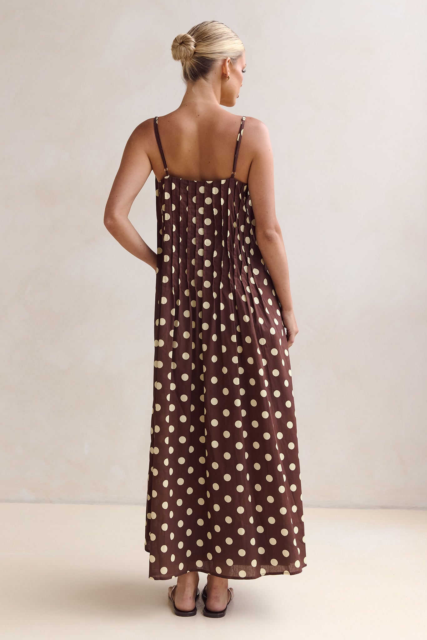 Conni Maxi Dress (Chocolate/Butter Polka)
