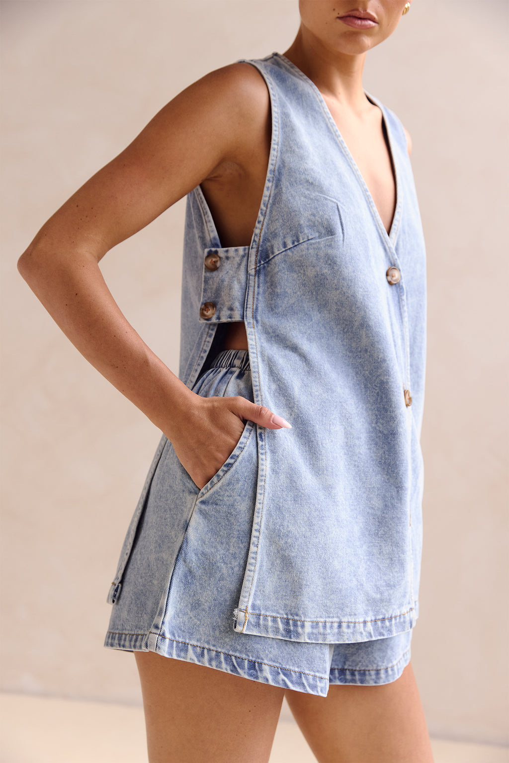 Astra Denim Set (Light Blue)