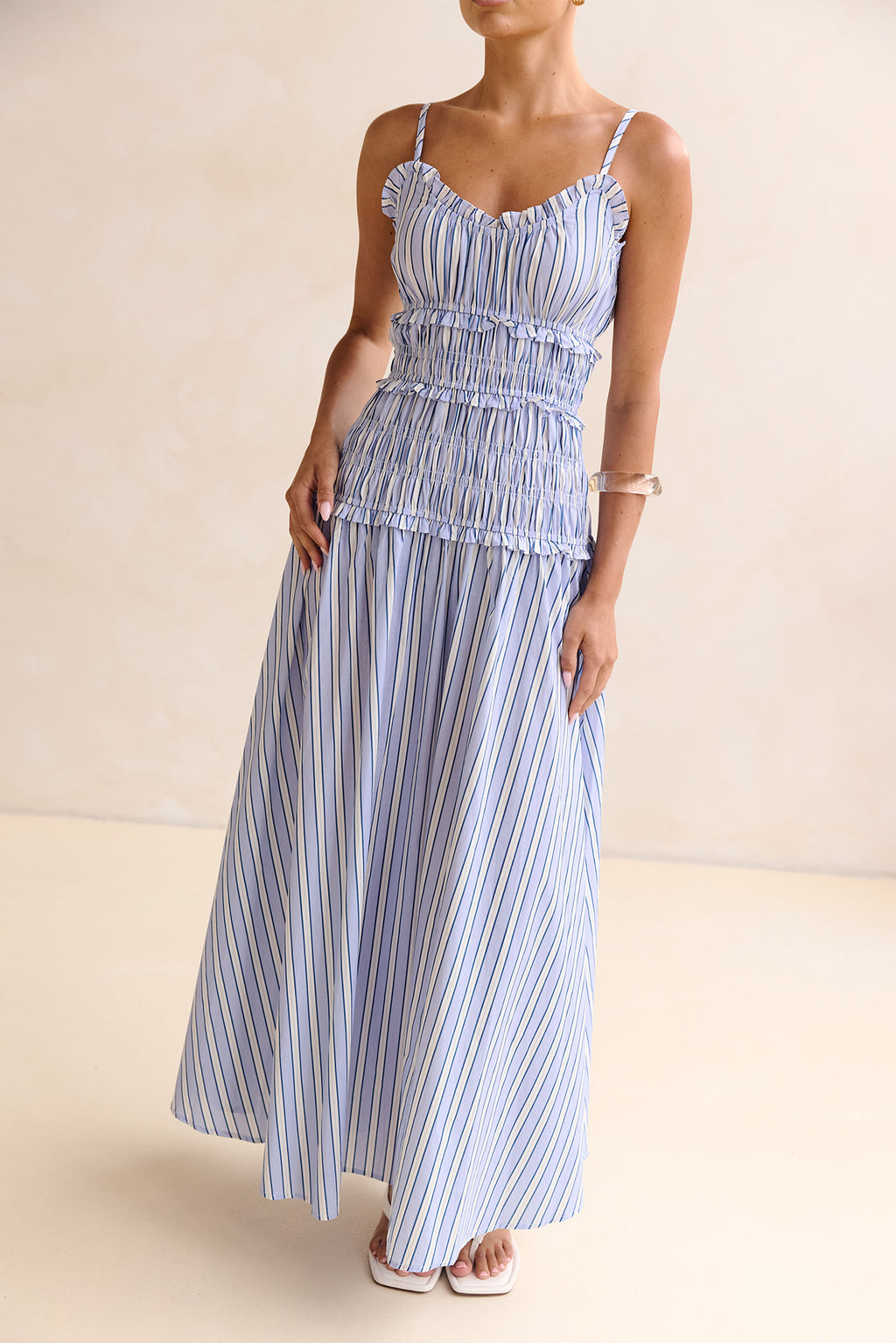 Brooke Maxi Dress (Azure Stripe)