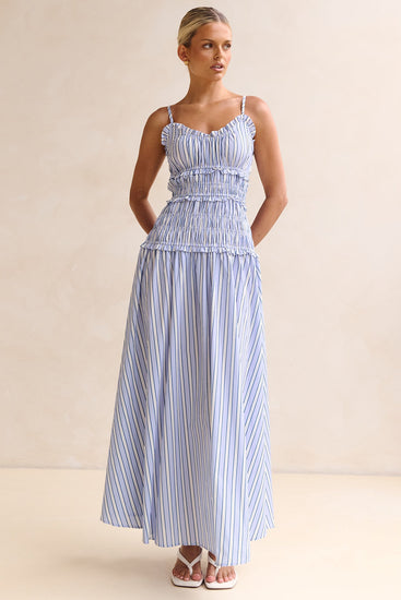 Brooke Maxi Dress (Azure Stripe)
