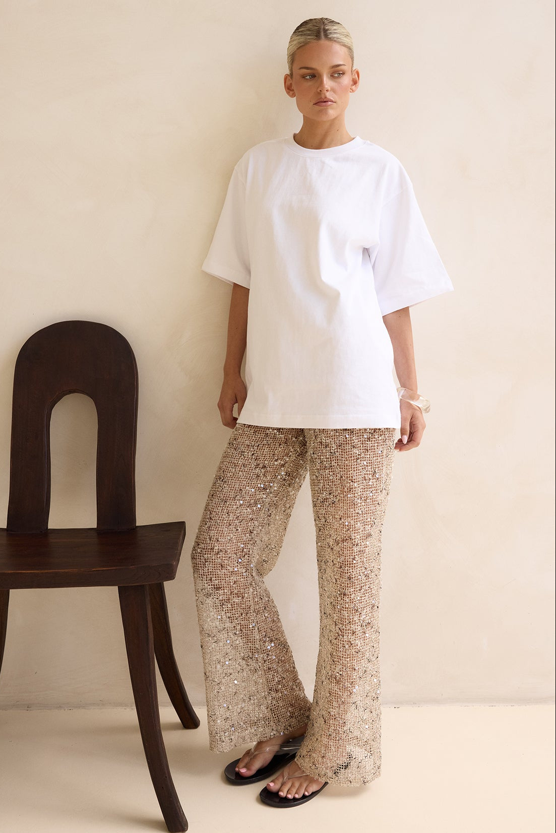 Edela Sequin Pant (Beige)
