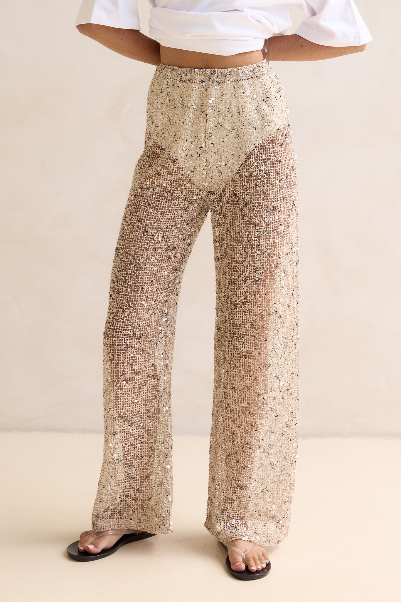 Edela Sequin Pant (Beige)