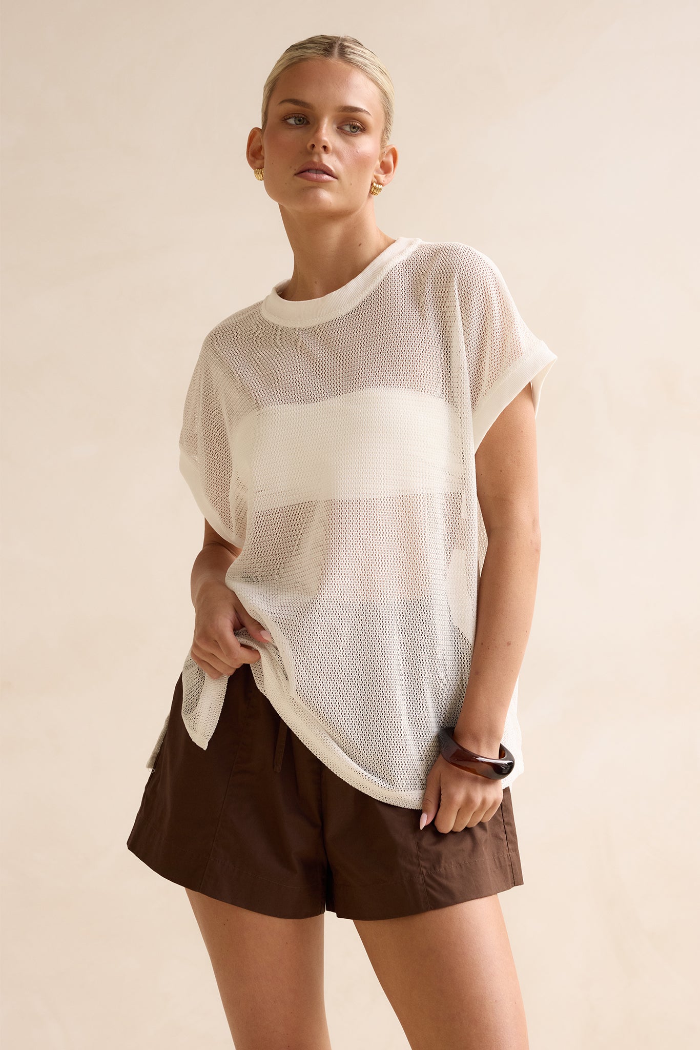 Avalon Mesh Tee (White)