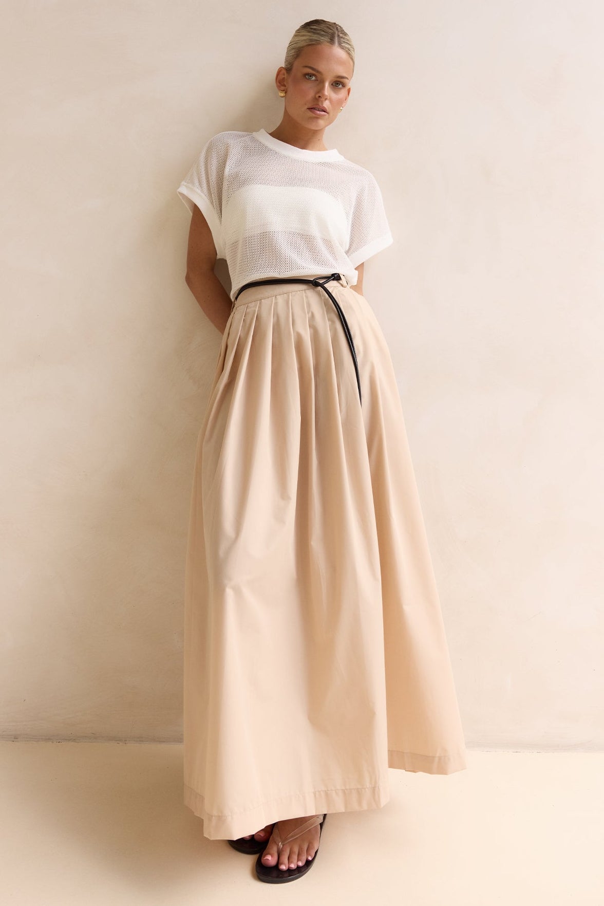 Arabella Maxi Skirt (Beige)