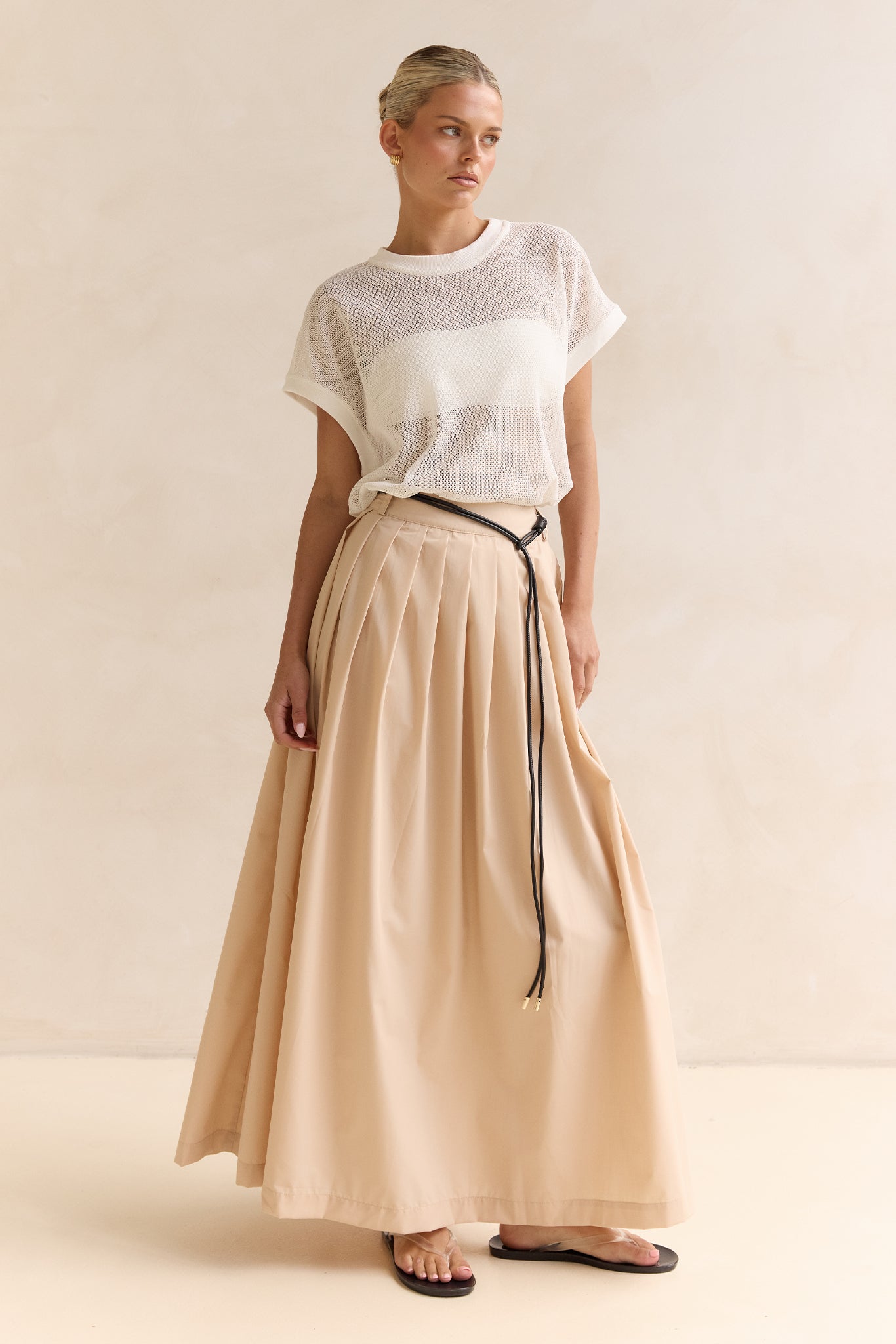 Arabella Maxi Skirt (Beige)