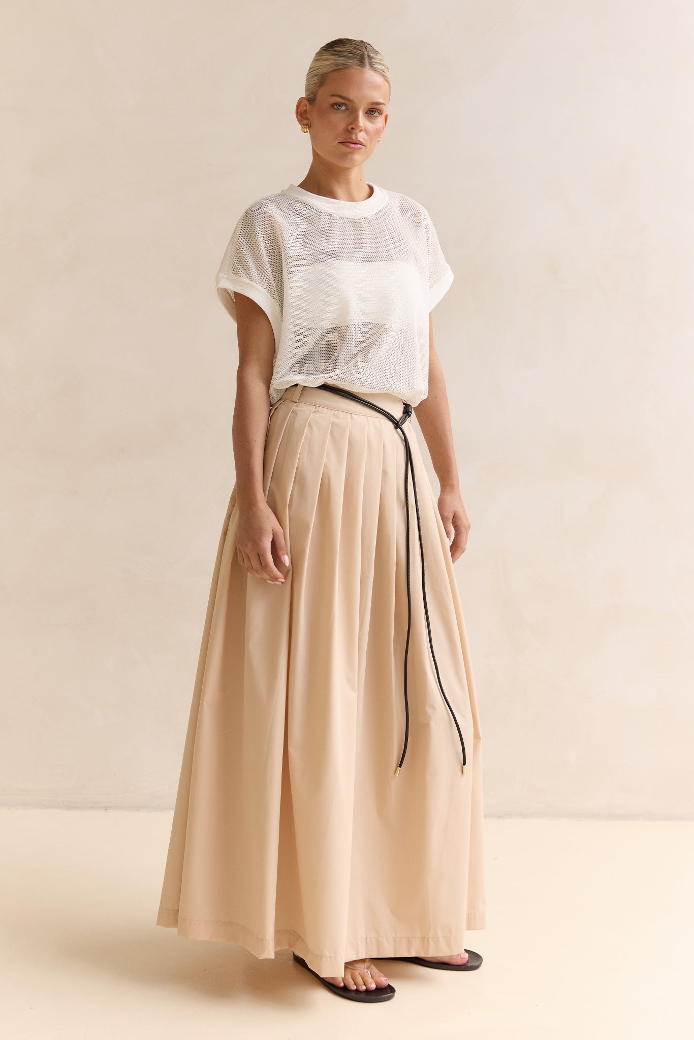 Arabella Maxi Skirt (Beige)