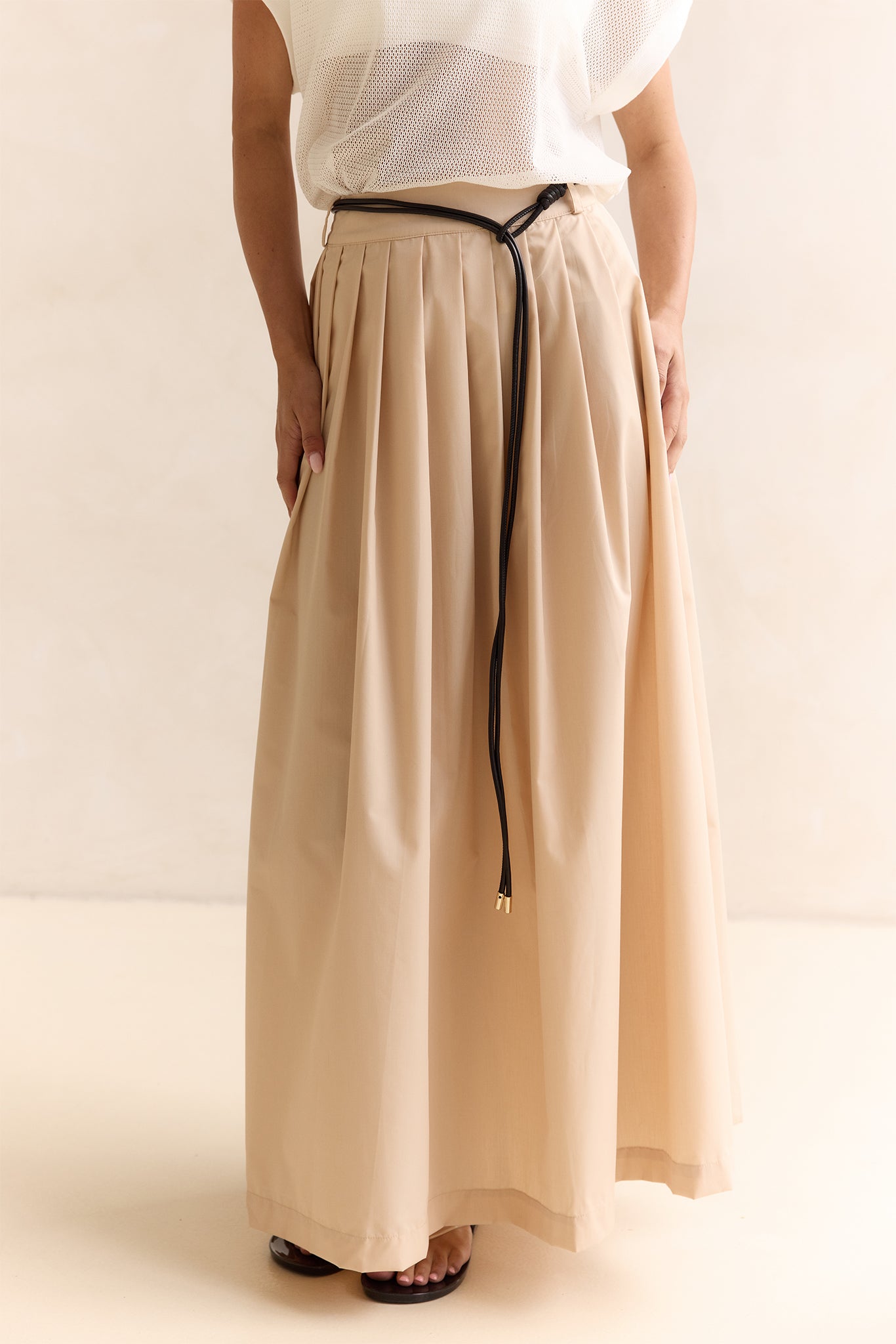Arabella Maxi Skirt (Beige)