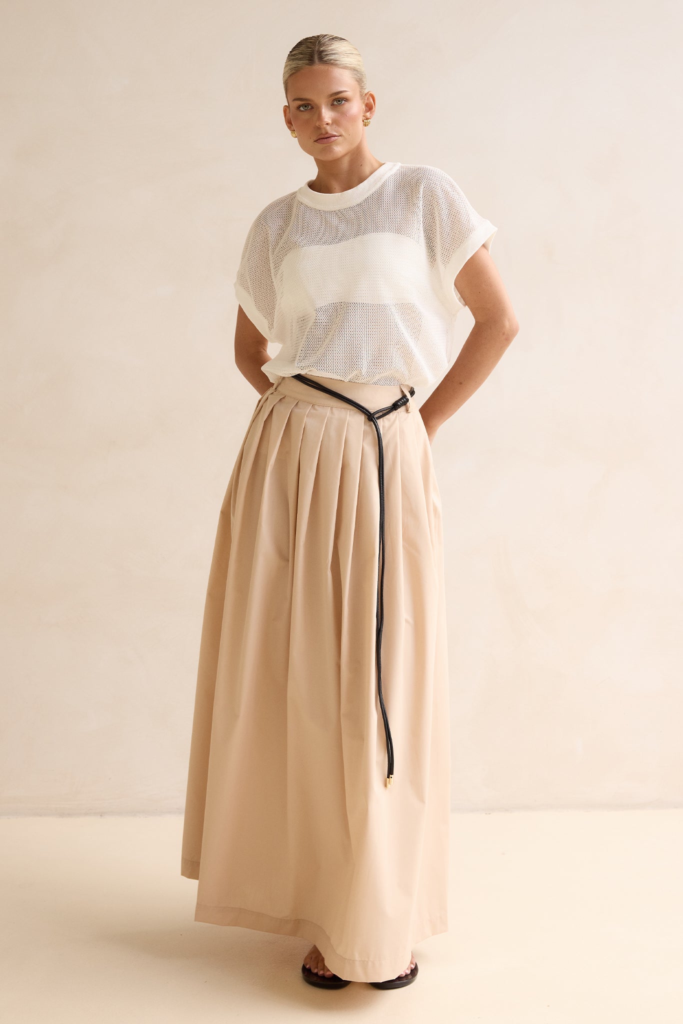Arabella Maxi Skirt (Beige)